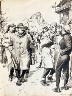 WALTER MOLINO - Original illustration cm. 32x41. Gouache on board. 1954. Signed. Mint. Code 235.