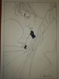 Schuiten, François  - Dessin original en encre de Chine - Personnage féminin dans le style des ’Cités obscures’ | Catawiki