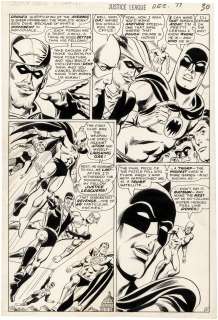 "JUSTICE LEAGUE OF AMERICA" #77 COMICS BOOK PAGE ART BY DICK DILLIN. | Hake’s