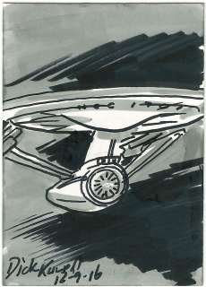 Dick Kulpa Original Art Star Trek Sketch Card ~ USS Enterprise