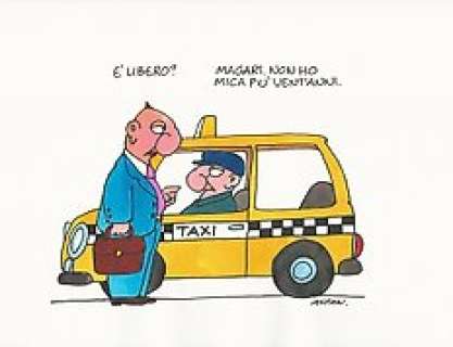  - Francesco Tullio Altan - illustrazione originale "E‘ Libero?" - Page volante 