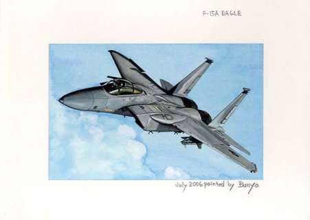 Bunya Watanabe Handwritten color illustraion manuscript â€œF-15A EAGLEâ€ | Mandarake (Big Web)