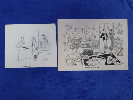 TWO COMICS, ONE BY HOTTIE LAHM TITLED "DELIVERED SIR" THE OTHER BY R.W. COULTER "COME INTO MY DEN, OLD MAN" | misc / divers