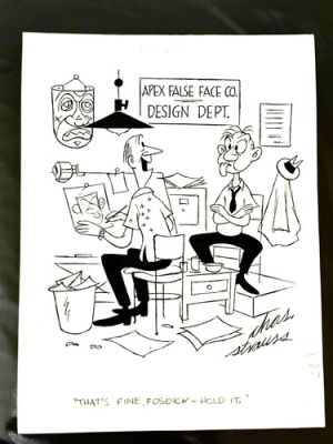 ORIGINAL TRUE MAGAZINE GAG CARTOON ART Charles Strauss 1947 Tiki Mask | eBay US (Buy It Now)