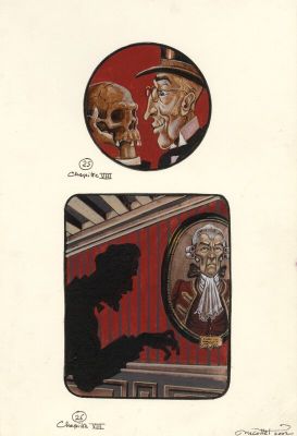 Jean-Michel Nicollet | Sherlock HOLMES – Chien des Baskerville – Gallimard 2002 – Illustrations originales pages 94 et 95 | 2DGalleries