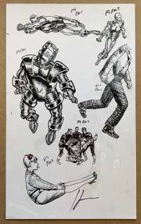 HOWARD CHAYKIN - ORIGINAL ARTWORK - SIGNED BY HOWARD CHAYKIN - Various studies for AVENGERS comic | Excalibur Auctions