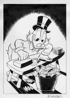Bas Heymans - Uncle Scrooge - Ironing - Art préliminaire original | Catawiki