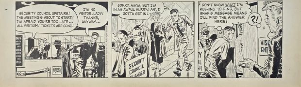 Original Daily Comic Strip Frank Robbins Johnny Hazard 10-10-1956 | Venere Comic Art