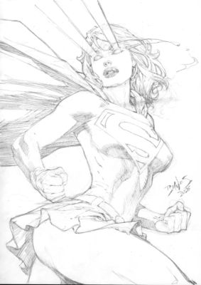 Ed Benes | Super Girl - 09"x12" Pencil | Ed Benes