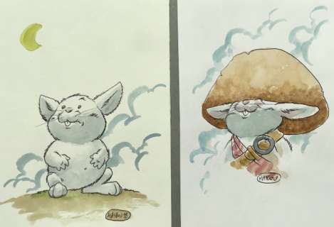 Masbou - 2 Dessins originaux en couleur - De Cape et de Crocs  - (2018) | Catawiki