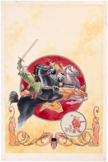 MARVEL FANFARE #34 COMIC BOOK COVER ORIGINAL ART BY CHARLES VESS (WARRIORS THREE). | Hake’s