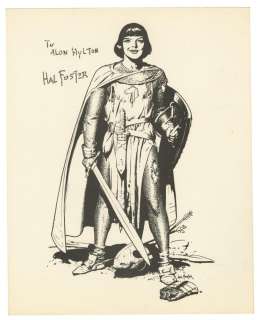 A Hal Foster Signed "Prince Valiant" Fan Card. | Van Eaton Galleries