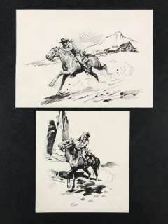 Tex - 2x illustrazioni originali - Page volante | Catawiki