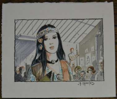 L’herbe Folle - Aquarelle originale - Theda dans l’atelier | Catawiki