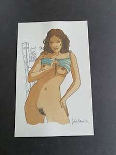  - Joël Alessandra - Dessin original - Aquarelle et café - Nu - Page volante 