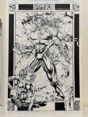 Image Top Cow Ripclaw & Velocity 11 x 17 Original Art Liam Sharp & Robin Riggs