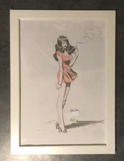 Vince - Dessin original - Femme Ã  la cigarette  - (2015) | Catawiki