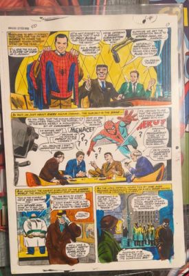 Two 1966 Marvel color guide pages from Amazing Spider-Man #50 first app. Kingpin