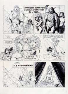 Delaby Ph Bran | Encre de chine pour la planche 35 de cet album paru en 1996 | Coutau Bégarie