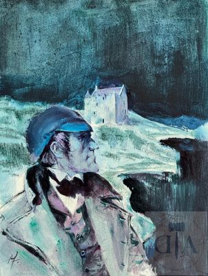 Follet / Sherlock Holmes. Illustration Originale Réalisée Pour Une Couverture + Dessin Préparatoire. Très Belle Mise En Scène Et Jeux de Couelurs. Mine de Plomb Et Gouache Signée. Tbe+. 27 X 36 Cm |  | Dagoty