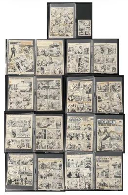 A portfolio of original comic book artwork featuring THE SPIDER British comic book (V) | Excalibur Auctions