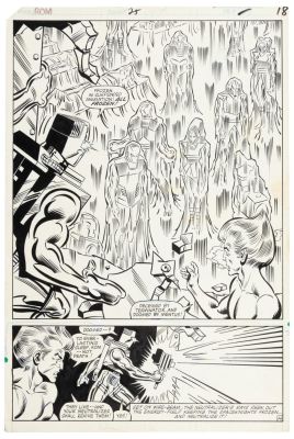 Lot 524 - Original Art * JOHN BUSCEMA and JOE SINNOTT * ROM #25, Page 18 * Deep Freeze of DOOM