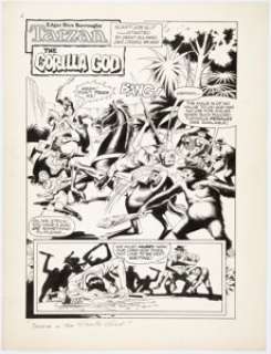 Danny Bulanadi And Dave Stevens | Tarzan Weekly #12 "The Gorilla God" Page 2 Original Art (Byblos, 1977). ... | Heritage