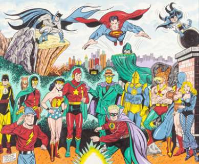 Sheldon Moldoff | Justice Society of America Specialty Illustration Original Art (undated). | Heritage
