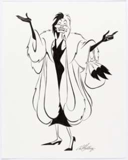Eric Goldberg -Cruella de Vil Illustration Original Art (undated).... | Heritage
