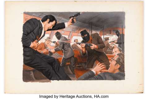 Samson Pollen | Male April-1973 Interior Double-Page Painting Original Art (Magazine Managemen... | Heritage