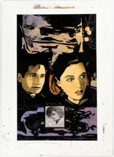 John Van Fleet - X-Files Season One Unpublished Cover Original Art (Topps, 1998)....