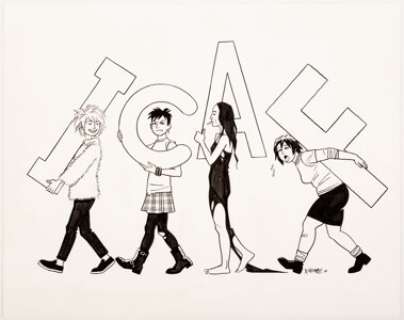 Jaime Hernandez | International Comic Arts Forum Logo Illustration Hopey and Maggie Original Art (ICAF, 2019).... | Heritage