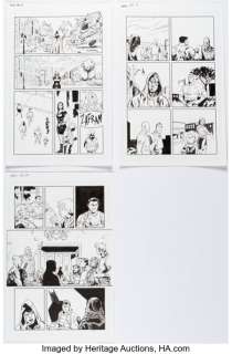 Walsh, Michael - Michael Walsh Black Hammer / Justice League: Hammer of Justice! #5 Story Pages 17, 18, and 20 Original Art Group o... (Total: 3 Original Art)