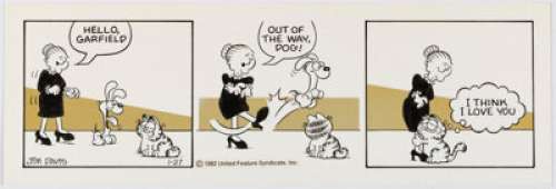 Davis, Jim | Jim Davis Garfield Daily Comic Strip Original Art dated 1-27-82 (United Feature Syndicate, 1982).... | Heritage