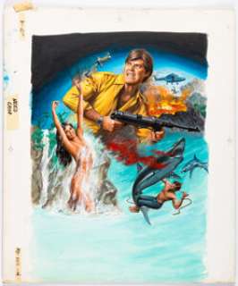 Pollen, Samson - Samson Pollen Hawk #13 "The Hawaiian Takeover" Paperback Cover Original Art (Jove Books, 1981)....