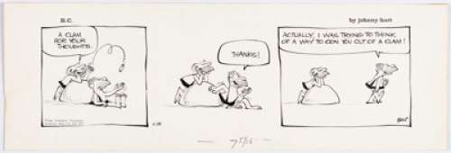 Hart, Johnny | Johnny Hart B.C. Daily Comic Strip Original Art dated 11-28-64 (Publishers Newspaper Syndicate, 1964).... | Heritage