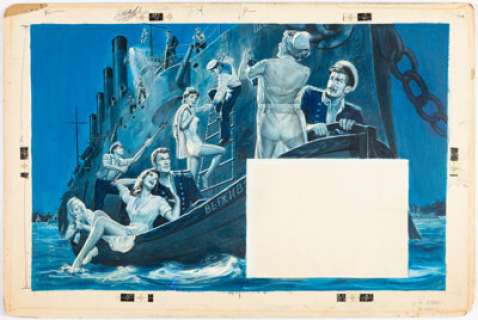 Pollen, Samson | Samson Pollen Stag Magazine October-1960 Double Page Painting Original Art (Magazine Management, 1960).... | Heritage