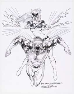 Adams, Neal | Neal Adams - Cyclops and Marvel Girl Specialty Illustration Original Art (undated).... | Heritage