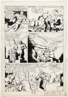 Cazeneuve, Arturo - Arturo Cazeneuve Speed Comics #33 Story Page 4 Captain Freedom and the Young Defenders Original Art (Harvey, 1944)...
