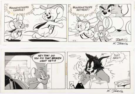 Jarvis, Kelly - Kelly Jarvis Tom and Jerry Daily Comic Strip Original Art Group of 2 (c.1980s-1990s) ... (Total: 2 Original Art)