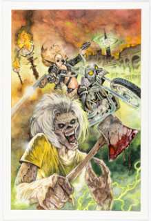 Fleming, Tom | Tom Fleming Iron Maiden: Legacy of the Beast - Night City - Volume Two #5 Cover Painting Original Art (Heavy Metal... | Heritage