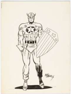 Angel Gabriele - Golden Age Captain America Illustration Original Art (2003)....