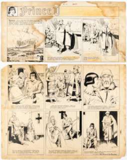 Hal Foster | Prince Valiant Sunday Comic Strip Original Art dated 5-30-43 and Typed Letter (King Features Syndicate, 1943). (Total: 3 Original Art) | Heritage