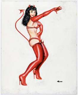 Ron Lesser "Devil Dance" Painting Illustration Original Art (undated).