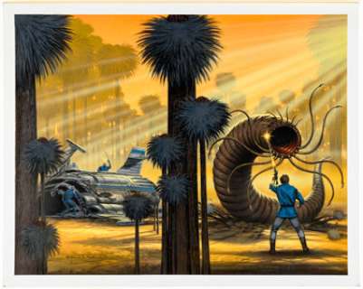 David Mattingly Exiles of Colsec Paperback Wraparound Cover Painting Original Art (Bantam Books, 1986). | Heritage