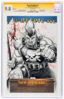 Freddie Williams II New Avengers #1 Sketch Edition - Signature Series Original Art (Marvel, 2010) CGC NM/MT 9.8 White pages.