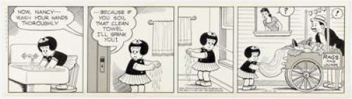 Ernie Bushmiller Nancy Daily Comic Strip Original Art dated 7-21-44 (United Feature Syndicate, 1944). | Heritage