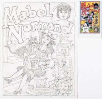 Kim Deitch Mabel Normand and Her Funny Friends Cover Preliminary Original Art and Accompanying Pamphlet (Fantagraphics, 2003). (Total: 2 Original Art)