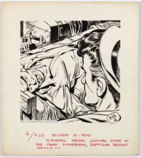 Edd Cartier The Blonde In The Bay BIB-4 Illustration Original Art (King Features Syndicate, 1949). | Heritage