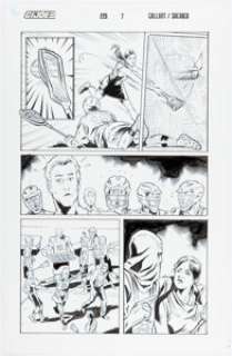 Brian Shearer [S.L. Gallant printed blue lines] G.I. Joe: A Real American Hero #226 Story Page 7 Original Art (IDW, 2016).